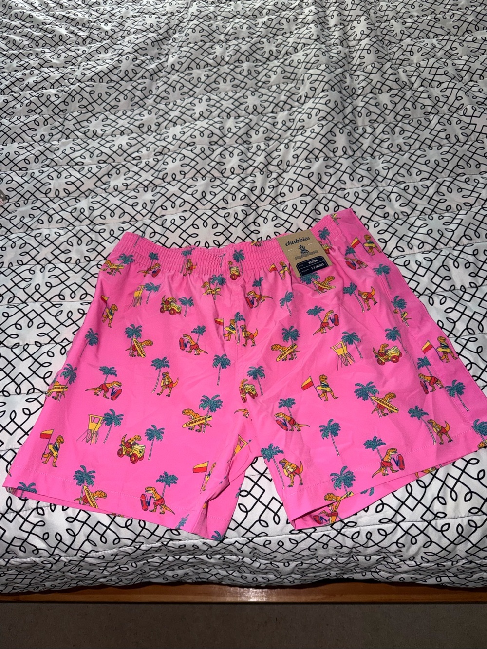 Chubbies Men’s Tear Away Swim Trunks Dino Delights